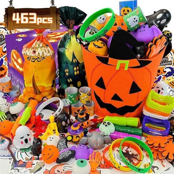 463PCS Halloween Party Favors Trick or Treat Goodies Bag...